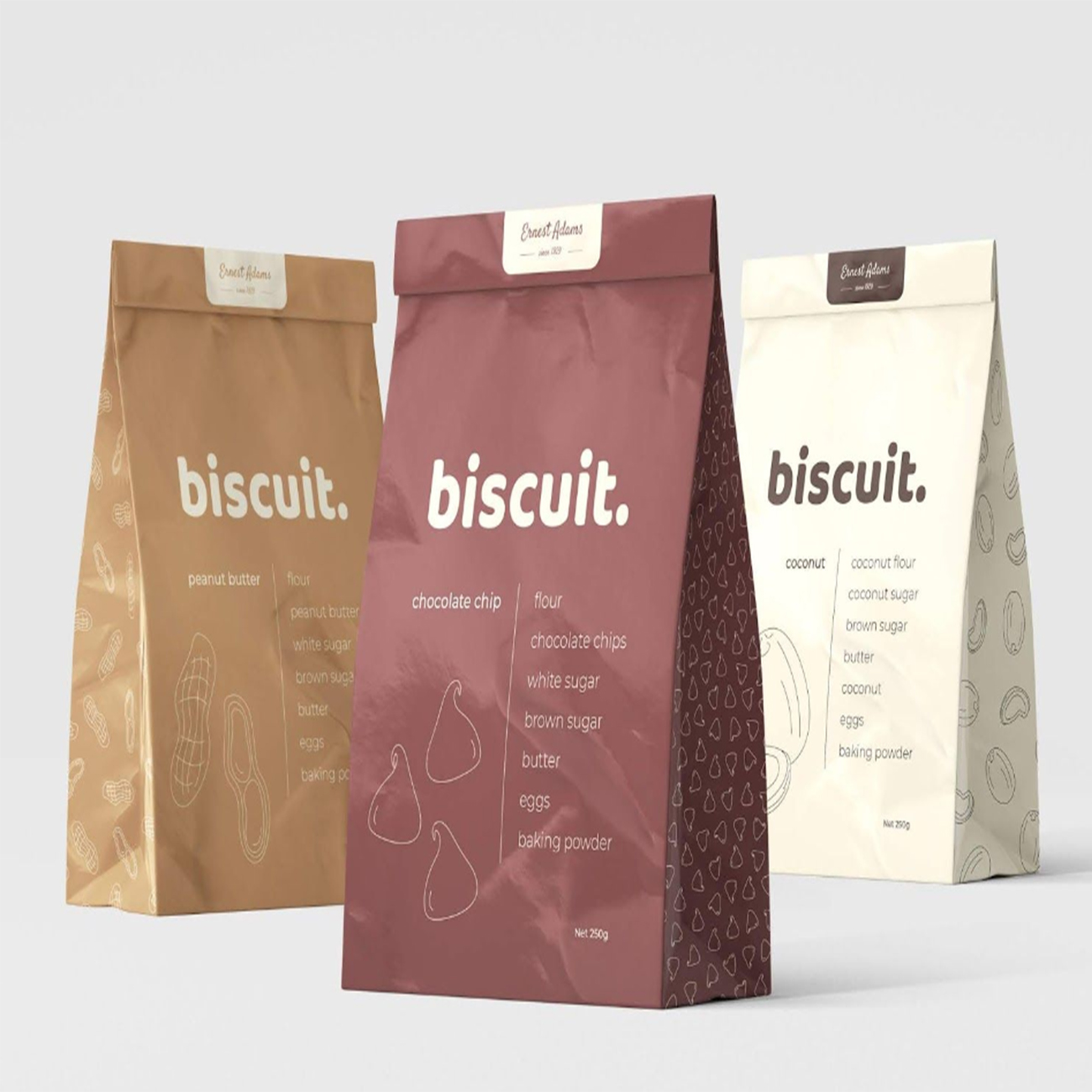 reusable food grade flat bottom bags custom print 